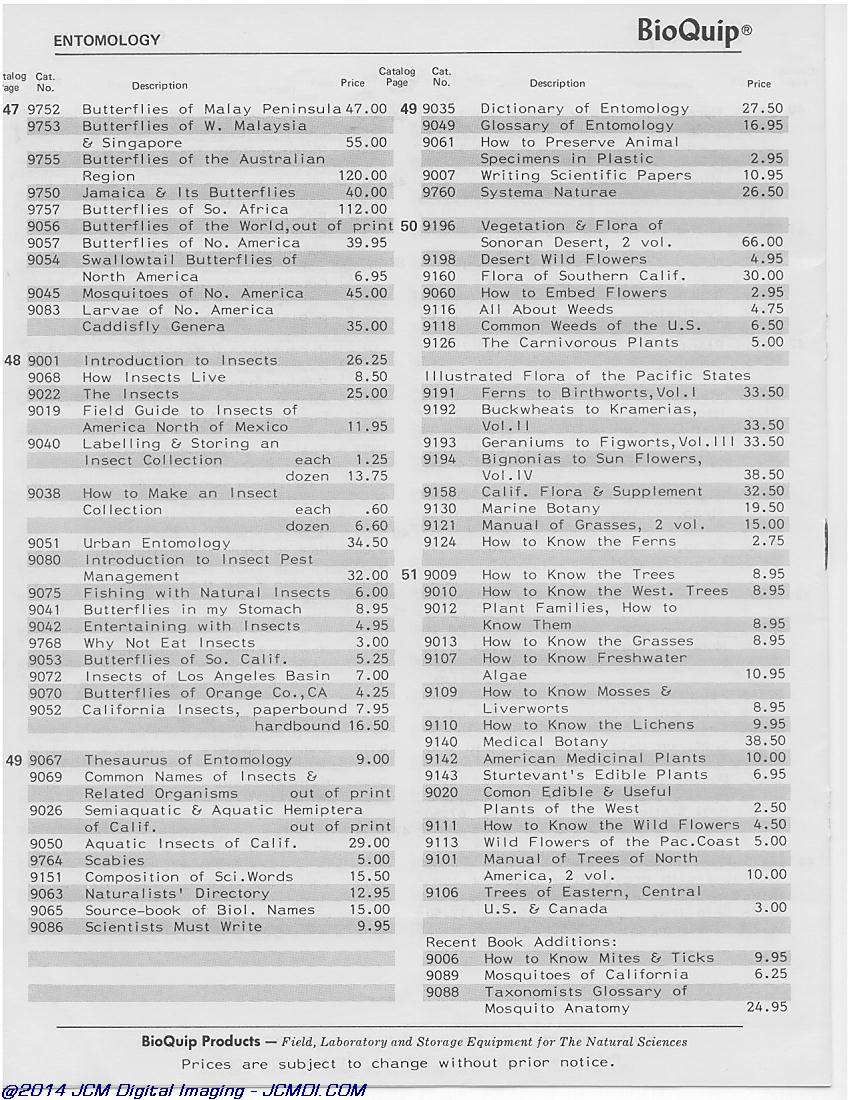 BioQuip 1980-1981 Catalog page scan